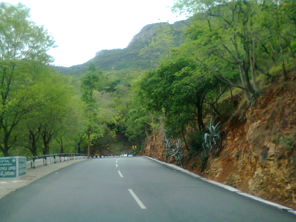 Ghat road toward Tirumala — Vijayawada to Tirupati pilgrimage taxi trip